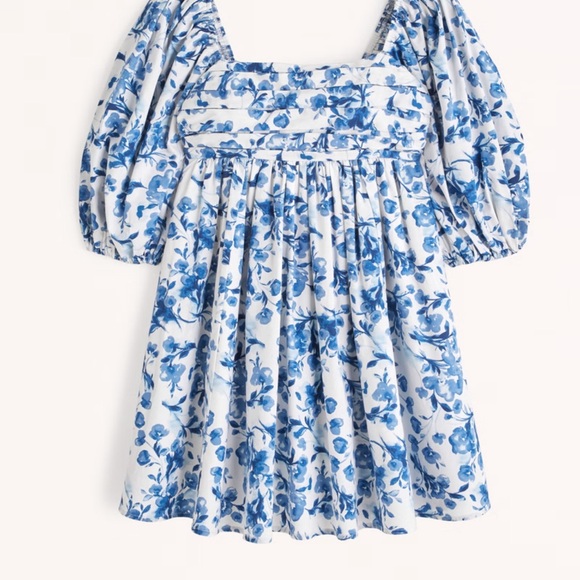 Abercrombie Emerson Poplin Puff Sleeve Mini Dress - Picture 1 of 1